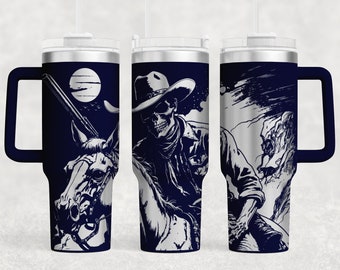 Cowboy Skeleton Tumbler Wrap SVG: Laser Engrave, 40oz (digital File) - Etsy