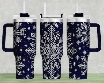 Snowflake Tumbler Wrap SVG: Laser Engraved 40 oz Design (Digital Download)