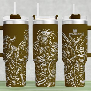 Knochen von Valhalla Stanley Tumbler Wrap SVG: Laser Design, 40 Unzen Full Wrap (Digitaler Download) Bild 3