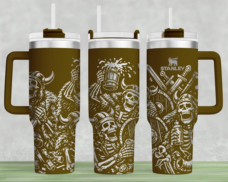 Knochen von Valhalla Stanley Tumbler Wrap SVG: Laser Design, 40 Unzen Full Wrap (Digitaler Download) Bild 3