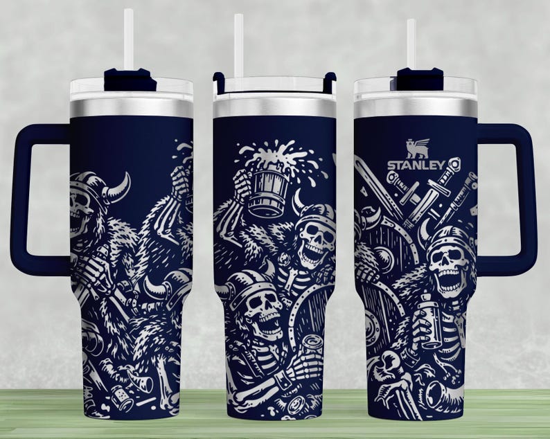 Knochen von Valhalla Stanley Tumbler Wrap SVG: Laser Design, 40 Unzen Full Wrap (Digitaler Download) Bild 2