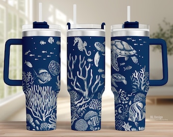 Under the sea Laser Tumbler Wrap SVG: 40 oz Full Wrap (Digital File)