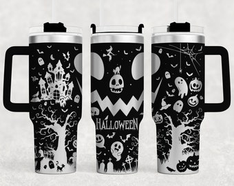 Divertente tumbler wrap di Halloween: inciso al laser, 40 once, SVG (file digitale)
