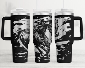 Horse Tumbler Wrap Laser SVG: 40oz Full Wrap (Digital Download)
