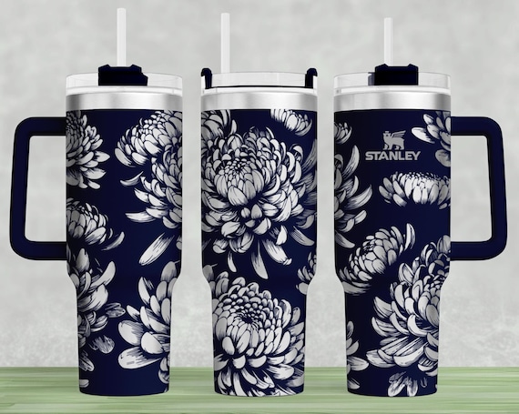 Chrysanthemum Stanley Tumbler Wrap SVG: 40oz Laser Design (Digital Download)
