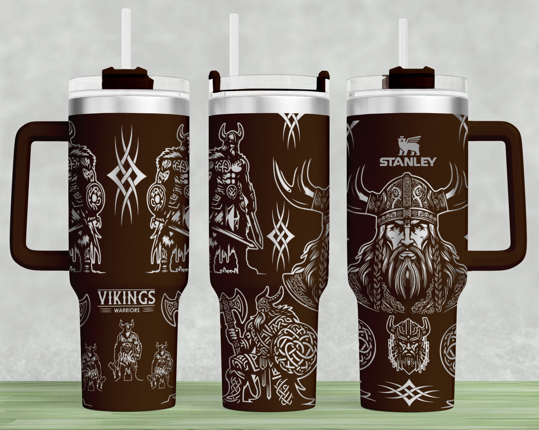 Viking Warrior Design Stanley 40oz Tumbler Wrap Laser SVG (digital