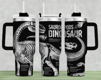 Dinosaur Tumbler Wrap Laser SVG File: Engraved Design for 40oz Tumbler (Digital Download)