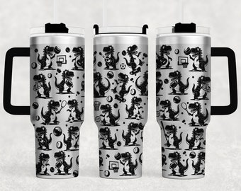 Dinosaur Tumbler Wrap SVG: Laser Engraved 40 oz Design (Digital File)
