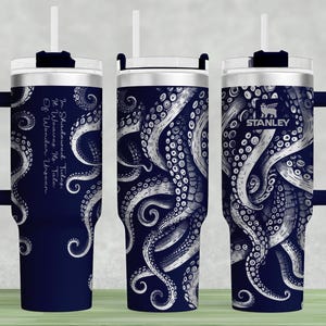 Design For Stanley 40oz Tumbler Wrap Laser SVG, Octopus Design Full Wrap Laser, Laser Engraved SVG, Tumbler Laser File, Side Seamless