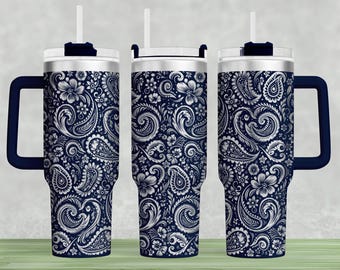 Floral Paisley Tumbler Wrap Laser SVG: Engraved 40oz Tumbler (Digital Download)