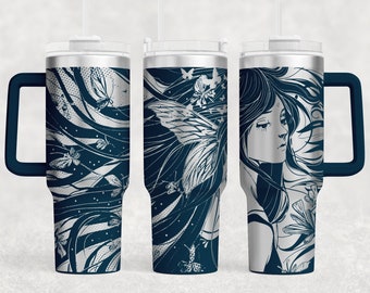 Fairy Tumbler Wrap Laser SVG: Detailed Engraved Design (40oz) (Digital File)