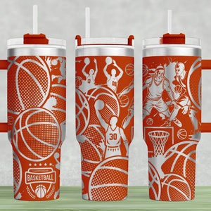 Basketball Tumbler Laser Engraved Full Wrap SVG (Digital Download)