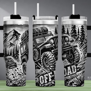 Diseño para vaso térmico todoterreno: SVG grabado con láser, 40 oz (archivo digital)