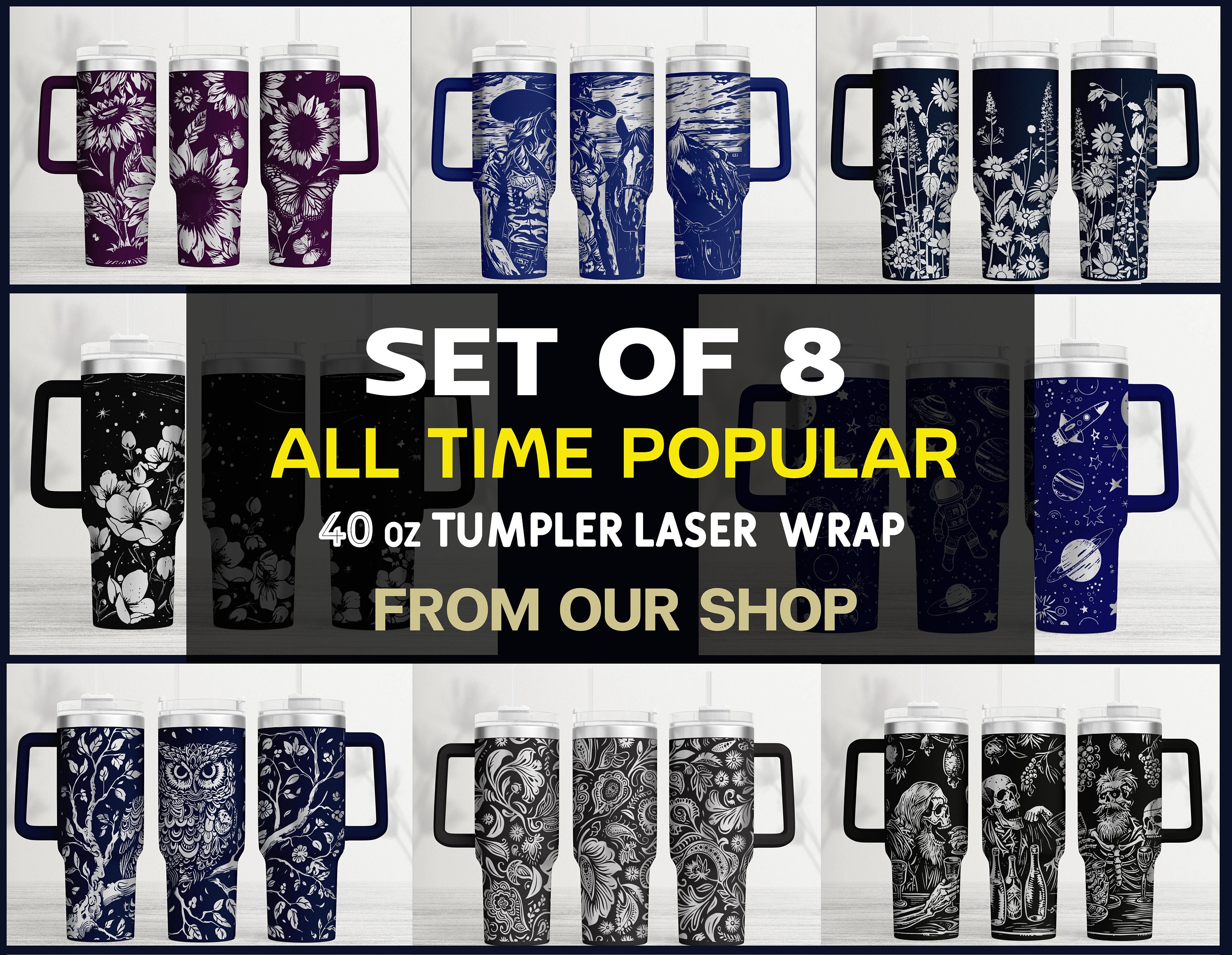 Tumbler Laser SVG Bundle: 40oz Full Wrap Designs (digital Download) - Etsy