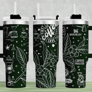 Design For Stanley 40oz Tumbler Wrap Laser SVG, Coffee Design Full Wrap Laser, Laser Engraved SVG, Side Seamless