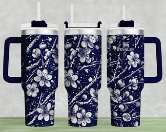 Cherry Blossom Tumbler Wrap SVG for Stanley 40oz (Digital Download)