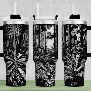 Rainforest Tumbler Wrap Laser SVG: Engraved 40oz Design (Digital File)