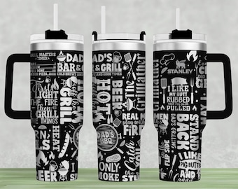 BBQ Design Stanley 40 Unzen Tumbler Wrap Laser SVG (Digitale Datei)