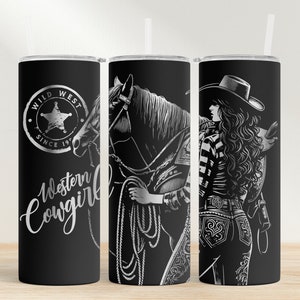 Western Cowgirl Tumbler Wrap, Western Cowgirl SVG PNG, 20oz Tumbler Laser, Engraved Tumbler, Laser Tumbler Wrap, Laser SVG Tumbler