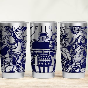 American Football Tumbler Wrap Laser SVG, 20oz & 30oz Tumbler Full Wrap Laser SVG, Laser Engraved Svg, Tumbler Laser File
