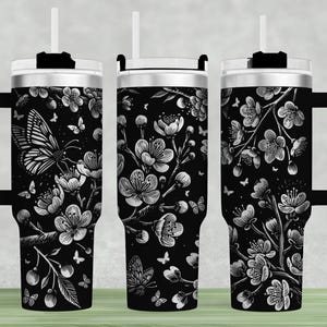 Cherry Blossom Tumbler Wrap SVG: Detailed Laser Engraving, 40oz (Digital Download)