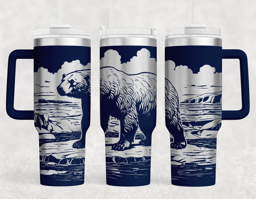 Polar Bear Tumbler Wrap Laser SVG: 40oz Engraved Design (digital File ...