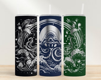 Monster Tumbler Wrap: Horror Laser Engraved Design (SVG PNG)
