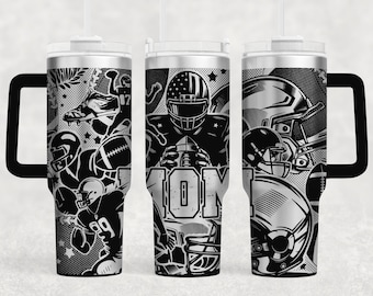 Football Mom 40oz Tumbler Wrap Laser SVG (Digital File)