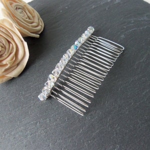Silver crystal hair comb, AB crystal comb, rhinestone hair accessories, bridal crystal comb, bridal hair comb, minimaliste, mariee