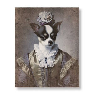 Chihuahua Dog Art Print Chihuahua Gifts Mixed Media Victorian Photograph, &quot;Priscilla&quot;
