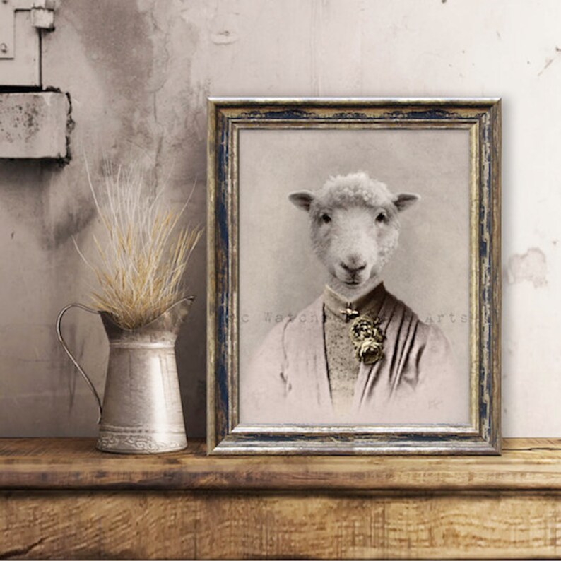 Unique Sheep Art Print Farmhouse Wall Decor Rustic Country Lamb Print ...