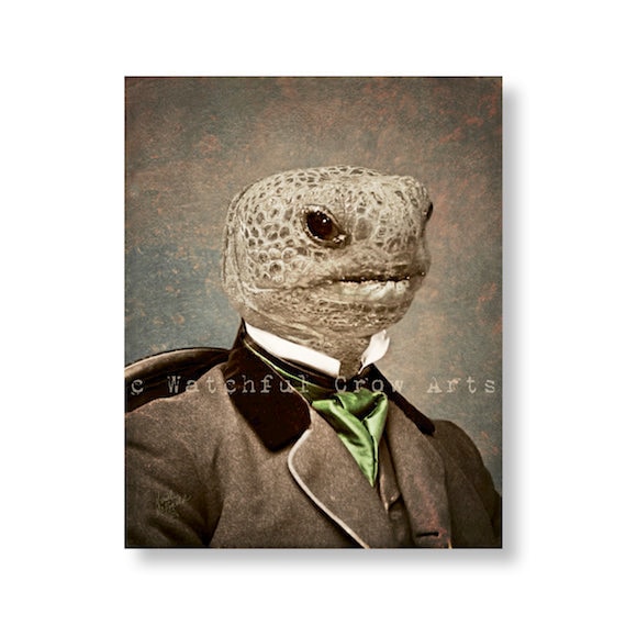 Turtle Wall Art Tortoise Print Reptile Decor Turtle Print Turtle Home Decor Animals In Clothes Gift For Him