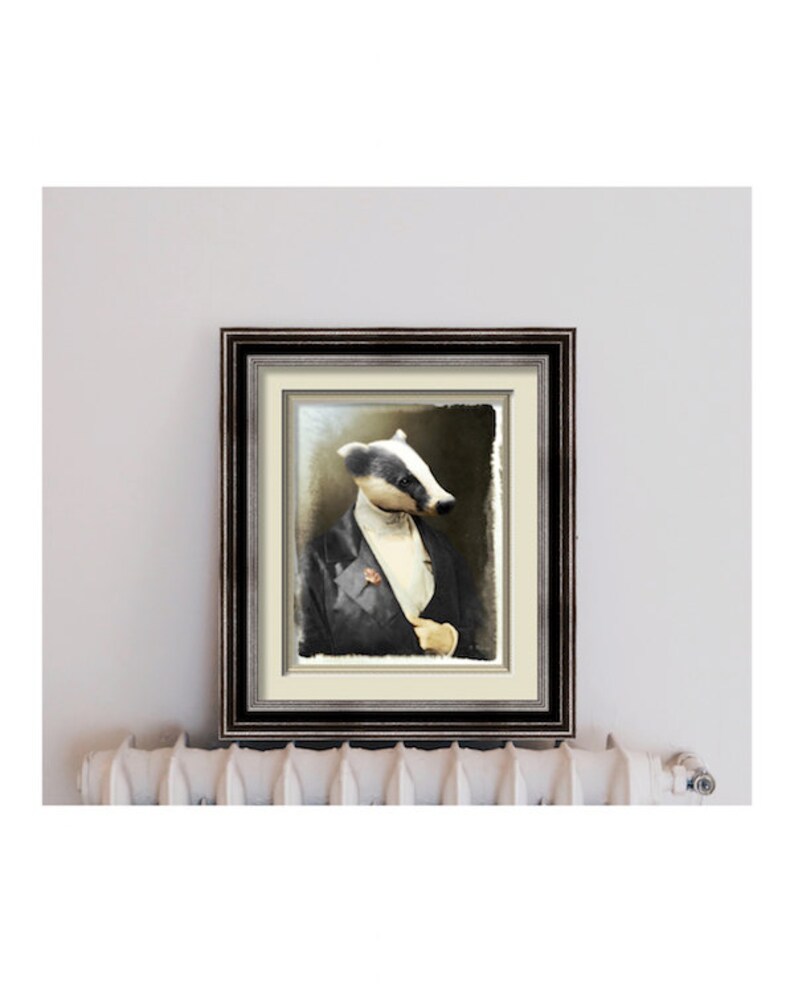 Unique Badger Art Print, Fine Art Photography, Anthropomorphic, Animal Vintage Prints, Pierre 'Digger' Becheur non AI art image 3