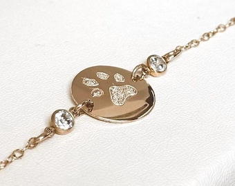 PET memorial bracelet, 14k Gold filled memorial paw bracelet, dog memorial