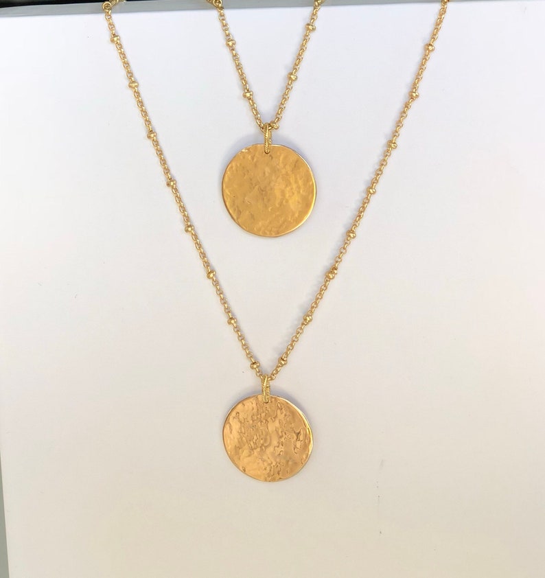 gold filled moon necklace Full Moon Necklace coin necklace