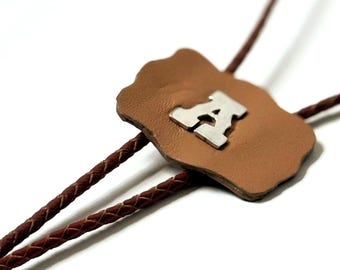 Cowgirl Bolo Tie, western bolo tie, Black natural  leather bolo tie, cowgirl jewelry