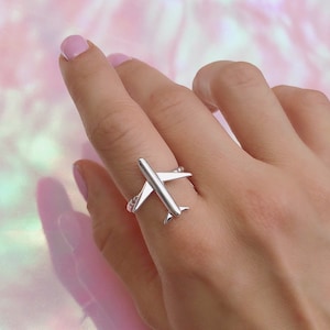 Airplare Silber Ring, Reise Schmuck, Fernweh Ring