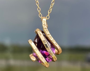 Purple cubic zirconia necklace