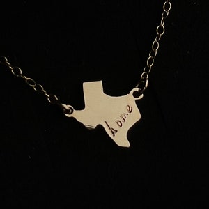 14k Gold filled Texas necklace, home texas necklace