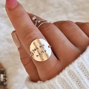 You are magic Ring, Gold filled magic ring, handstamped ring