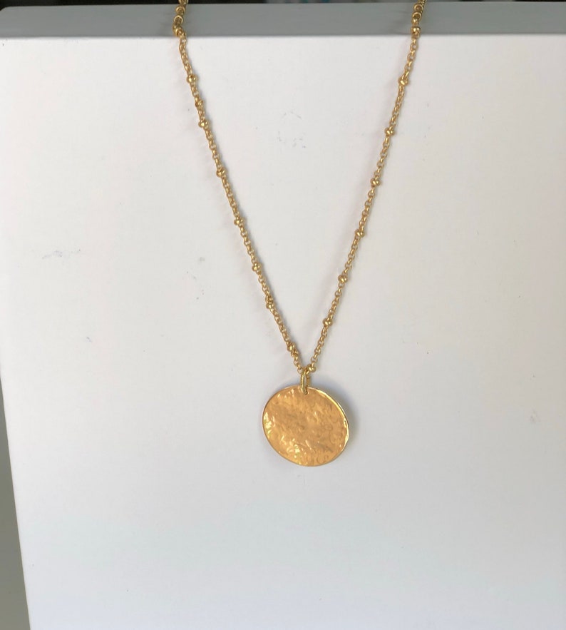 gold filled moon necklace Full Moon Necklace coin necklace