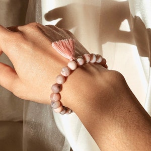 Bracciale opale rosa, bracciale energetico, cristalli curativi