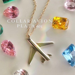 Airplare Silver Necklace, travel jewelry, airplane jewelry.