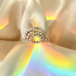 Rainbow Ring, Sterling silver rainbow ring, handmade rainbow jewelry