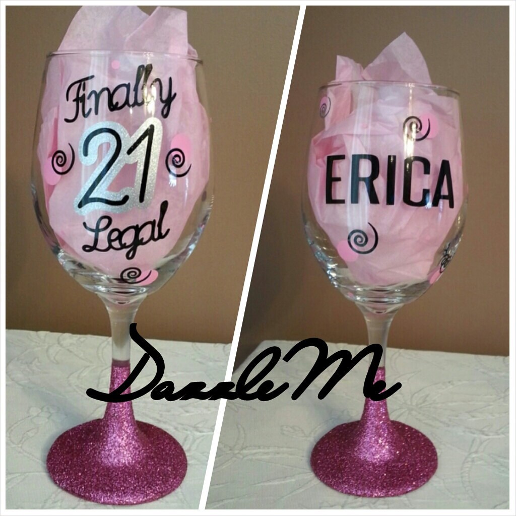 Unique 21st Birthday Gift Finally Legal Oversized Glittered Etsy