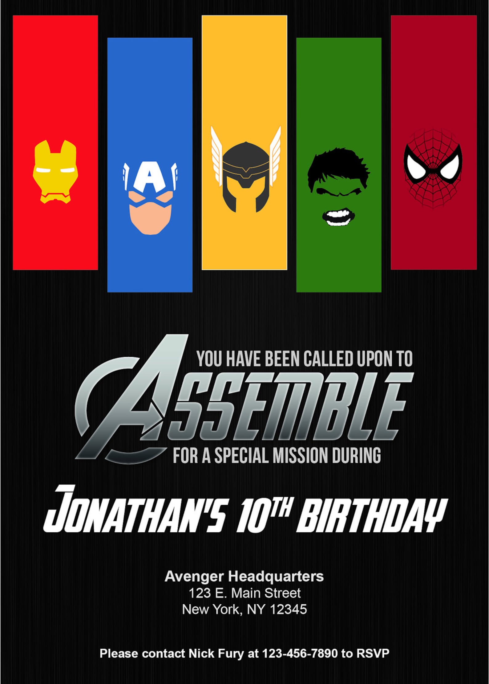 Avengers Birthday Party Invitation Digital File Etsy