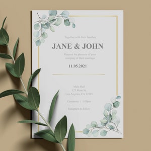 Floral Invitation - EDITABLE digital download