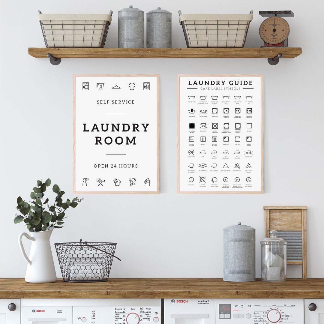 Laundry Symbols Poster Digital Download Etsy