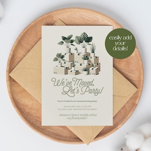 Housewarming Party Invitation, We&#39;ve Moved Editable Invite, New Home Digital Download Invitation, Home Sweet Home, House Warming Party