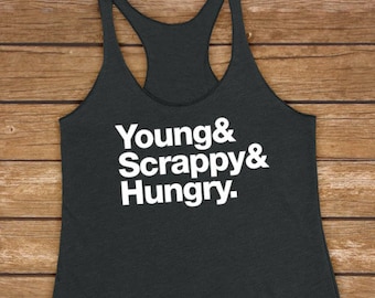 Jonge kinderen met honger | Grappig uniseks cadeau voor Hamilton Musical Love - Triblend-trainingstanktop dames dames, yogatanktop